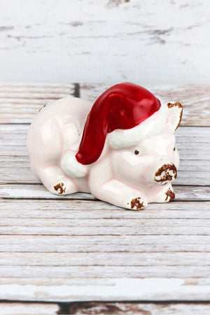 One Ceramic Christmas Pig - SHIPS ASSORTED - Wholesale Accessory Market