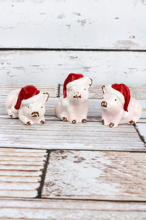 One Ceramic Christmas Pig - SHIPS ASSORTED - Wholesale Accessory Market