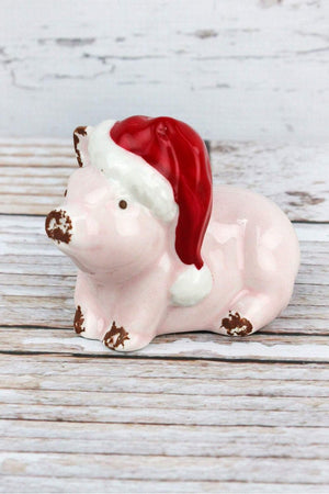 One Ceramic Christmas Pig - SHIPS ASSORTED - Wholesale Accessory Market