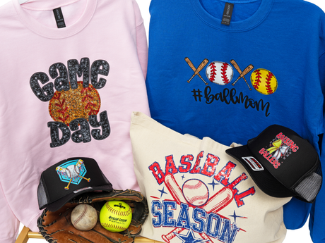 Baseball & Softball apparel and hats printed game designs