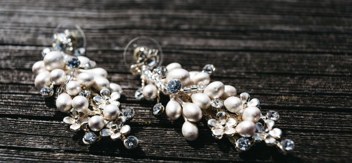 Fan and Beaded Tassel Earrings