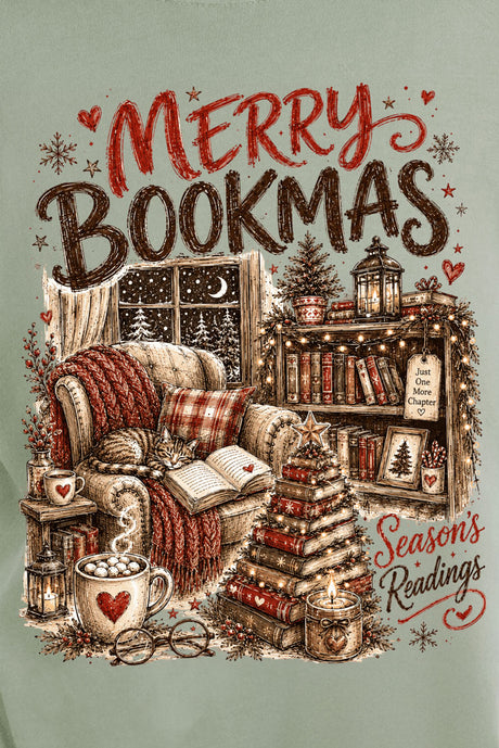 Merry Bookmas Comfort Colors Adult Ring-Spun Cotton Tee