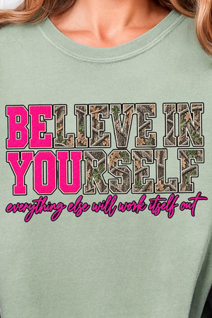 Believe In Yourself Pink Spark Comfort Colors Adult Ring-Spun Cotton Tee