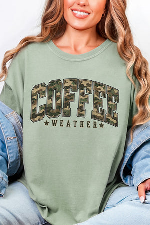 Camo Coffee Weather Comfort Colors Adult Ring-Spun Cotton Tee