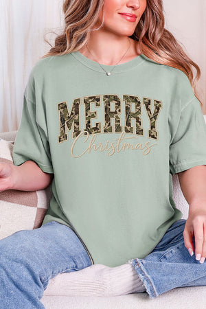 Camo Merry Christmas Comfort Colors Adult Ring-Spun Cotton Tee