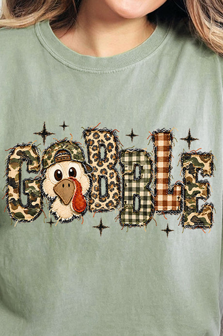 Gobble In Camo Comfort Colors Adult Ring-Spun Cotton Tee