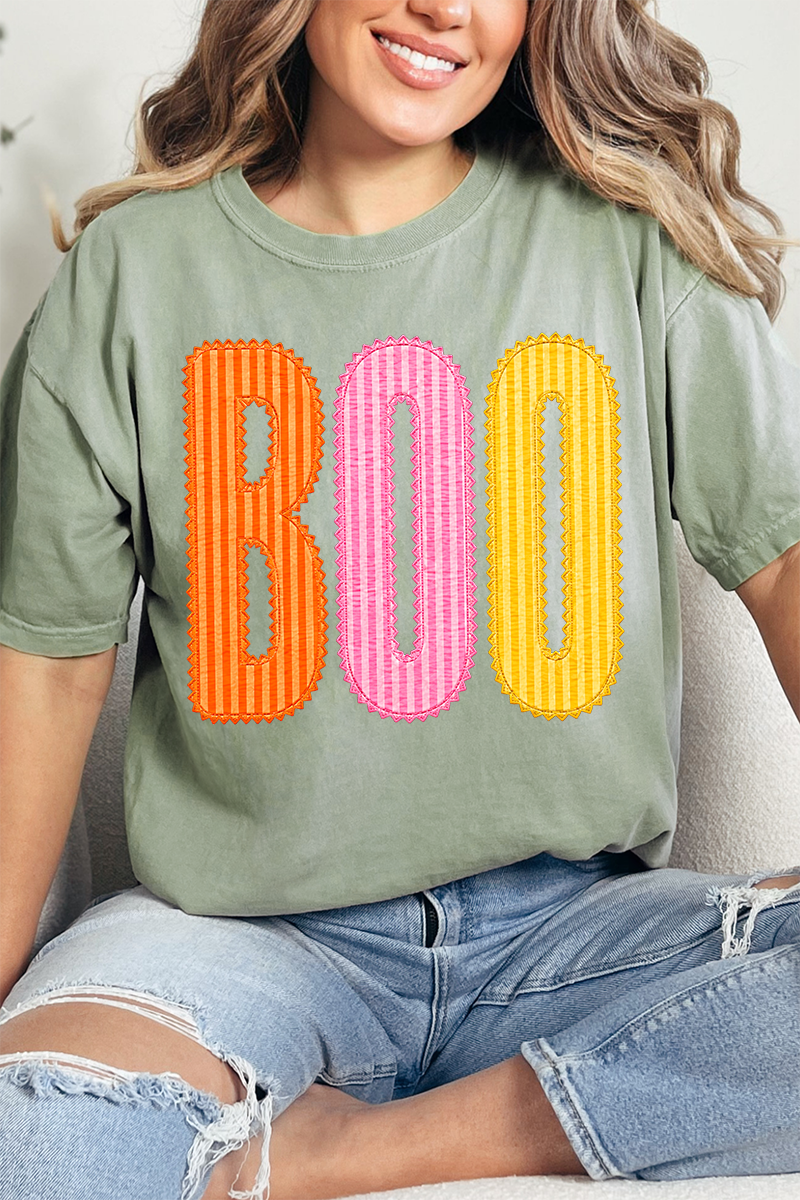 Candy Stripe Boo Comfort Colors Adult Ring-Spun Cotton Tee