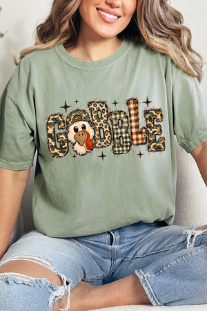 Gobble In Camo Comfort Colors Adult Ring-Spun Cotton Tee