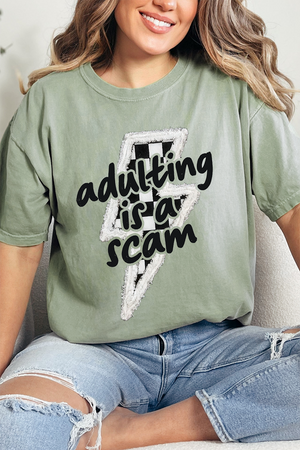 Black Adulting Is A Scam Bolt Comfort Colors Adult Ring-Spun Cotton Tee