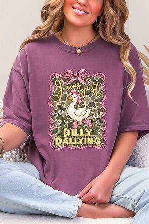 Dilly Dallying Camo Goose Comfort Colors Adult Ring-Spun Cotton Tee