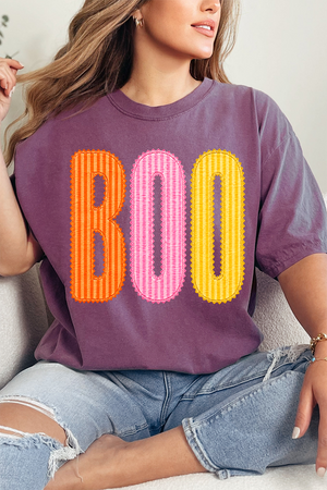 Candy Stripe Boo Comfort Colors Adult Ring-Spun Cotton Tee
