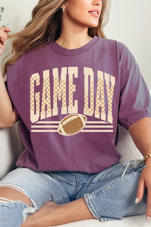 Checkered Taupe Game Day Comfort Colors Adult Ring-Spun Cotton Tee