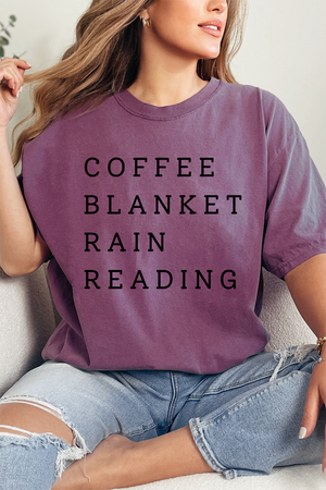Coffee Blanket Rain Reading Comfort Colors Adult Ring-Spun Cotton Tee