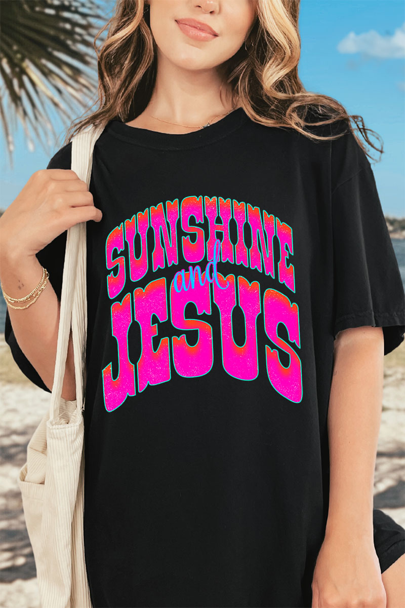 Radiant Sunshine And Jesus Comfort Colors Adult Ring-Spun Cotton Tee