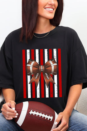 Red & White Varsity Bow Comfort Colors Adult Ring-Spun Cotton Tee