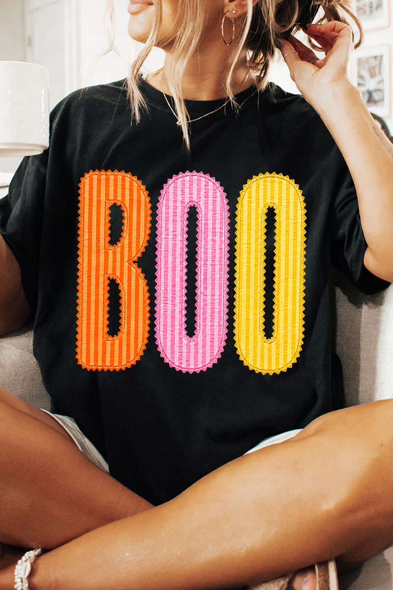 Candy Stripe Boo Comfort Colors Adult Ring-Spun Cotton Tee