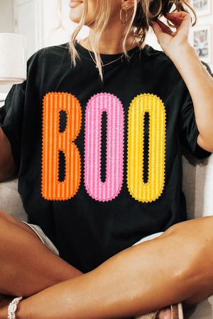 Candy Stripe Boo Comfort Colors Adult Ring-Spun Cotton Tee