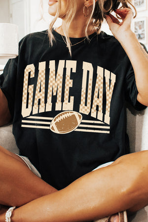 Checkered Taupe Game Day Comfort Colors Adult Ring-Spun Cotton Tee