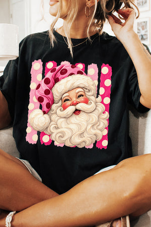 Pink Dot Jolly Santa Comfort Colors Adult Ring-Spun Cotton Tee