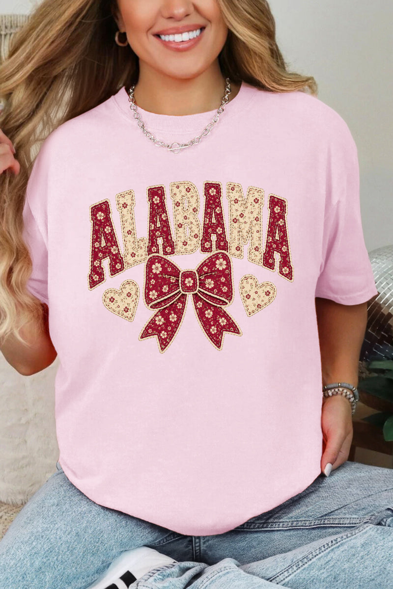 Alabama Blooming Bow Comfort Colors Adult Ring-Spun Cotton Tee