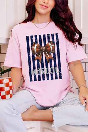Personalized Navy Varsity Bow Comfort Colors Adult Ring-Spun Cotton Tee