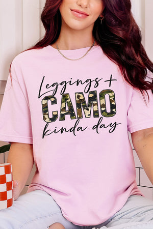 Leggings + Camo Kinda Day Comfort Colors Adult Ring-Spun Cotton Tee