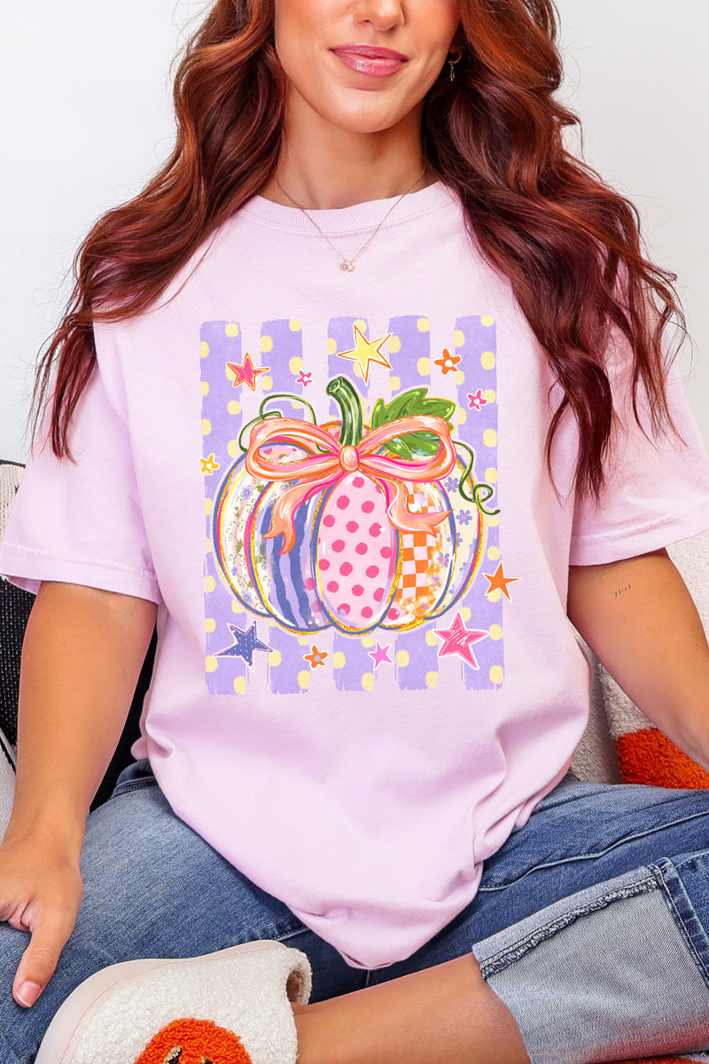 Pretty Patchwork Pumpkin Comfort Colors Adult Ring-Spun Cotton Tee