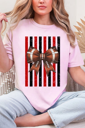 Red & Black Varsity Bow Comfort Colors Adult Ring-Spun Cotton Tee