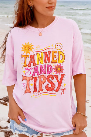 Tanned And Tipsy State Of Mind Comfort Colors Adult Ring-Spun Cotton Tee