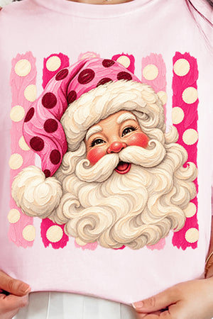 Pink Dot Jolly Santa Comfort Colors Adult Ring-Spun Cotton Tee