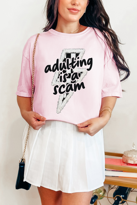 Black Adulting Is A Scam Bolt Comfort Colors Adult Ring-Spun Cotton Tee