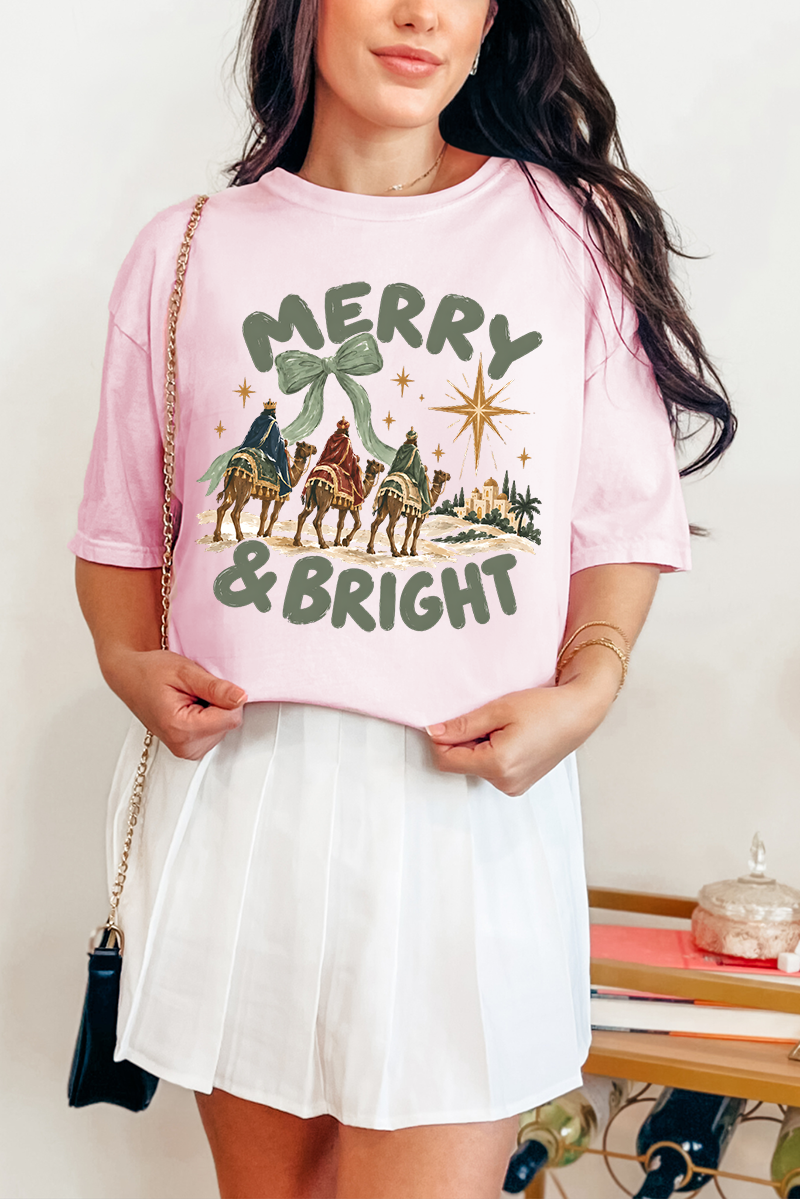 Three Kings Merry & Bright Comfort Colors Adult Ring-Spun Cotton Tee