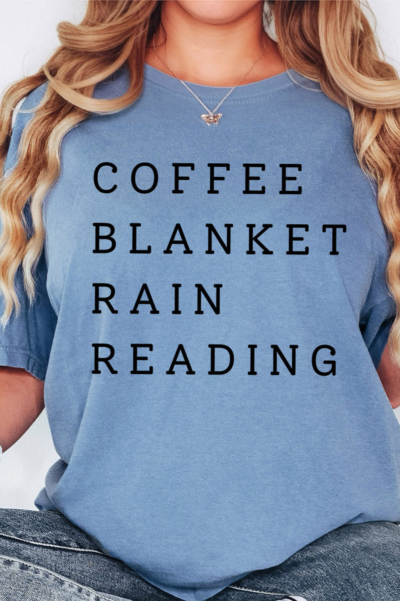 Coffee Blanket Rain Reading Comfort Colors Adult Ring-Spun Cotton Tee