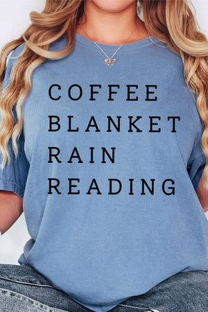 Coffee Blanket Rain Reading Comfort Colors Adult Ring-Spun Cotton Tee