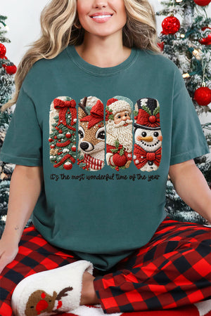 Faux Yarn Most Wonderful Time Comfort Colors Adult Ring-Spun Cotton Tee