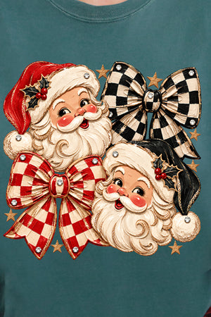 Merry Check Santa Comfort Colors Adult Ring-Spun Cotton Tee