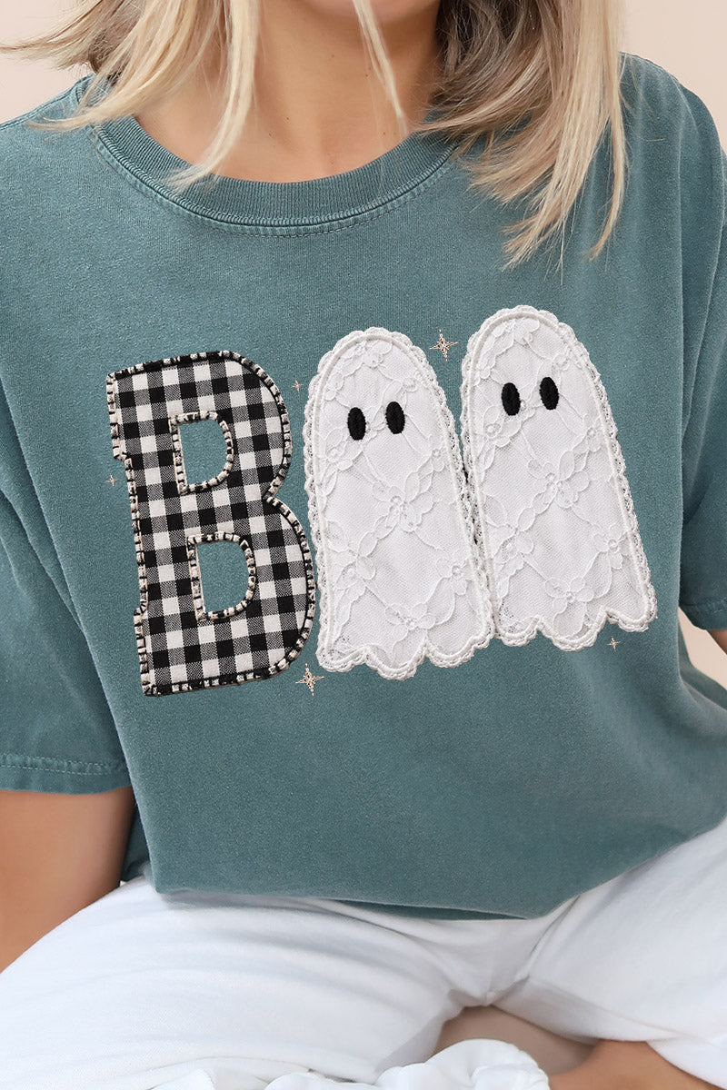 Gingham & Lace Boo Comfort Colors Adult Ring-Spun Cotton Tee
