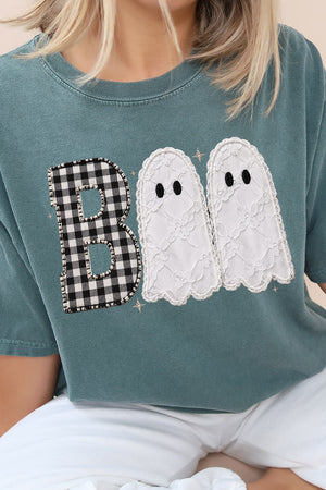 Gingham & Lace Boo Comfort Colors Adult Ring-Spun Cotton Tee