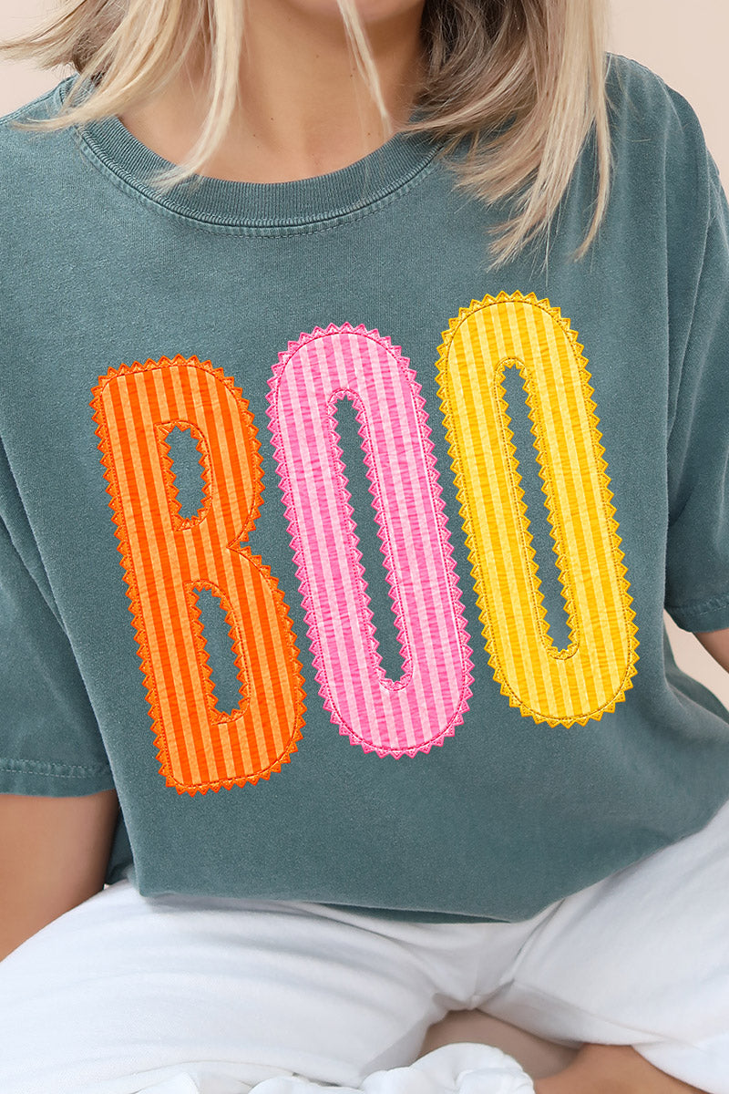 Candy Stripe Boo Comfort Colors Adult Ring-Spun Cotton Tee