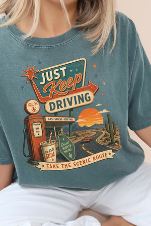 Just Keep Driving Comfort Colors Adult Ring-Spun Cotton Tee