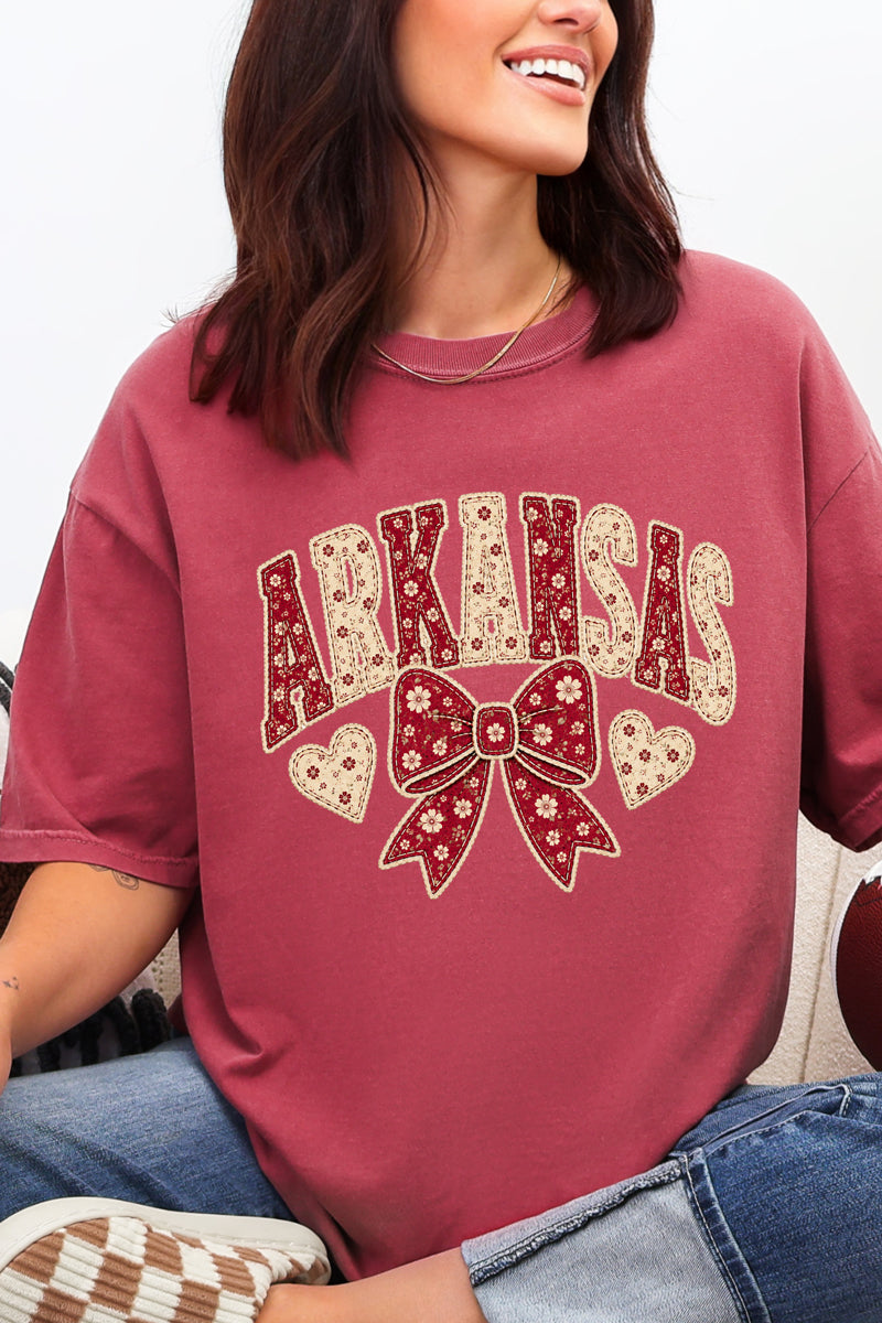 Arkansas Blooming Bow Comfort Colors Adult Ring-Spun Cotton Tee