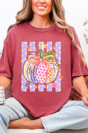 Pretty Patchwork Pumpkin Comfort Colors Adult Ring-Spun Cotton Tee