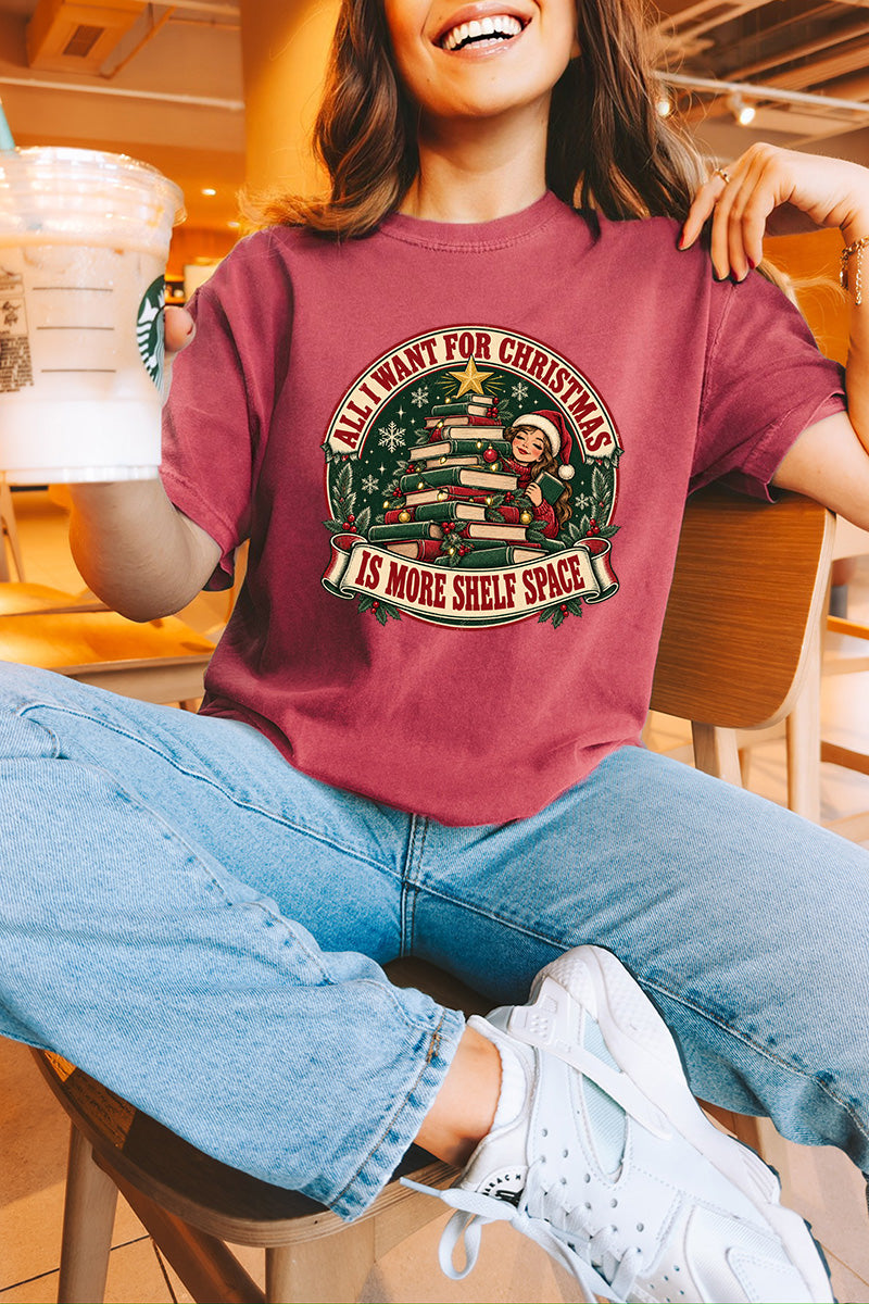 Shelf Space For Christmas Comfort Colors Adult Ring-Spun Cotton Tee