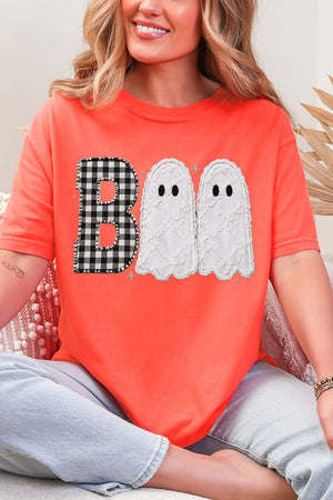 Gingham & Lace Boo Comfort Colors Adult Ring-Spun Cotton Tee