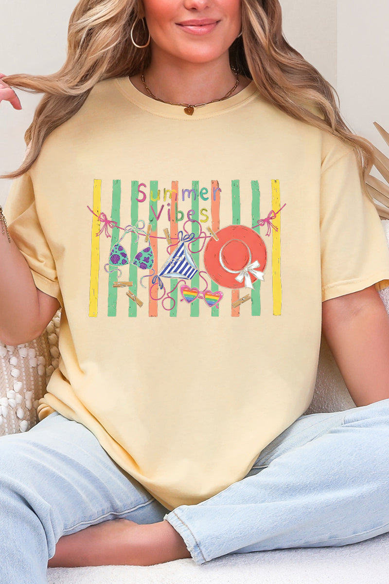 Bikini Summer Vibes Comfort Colors Adult Ring-Spun Cotton Tee