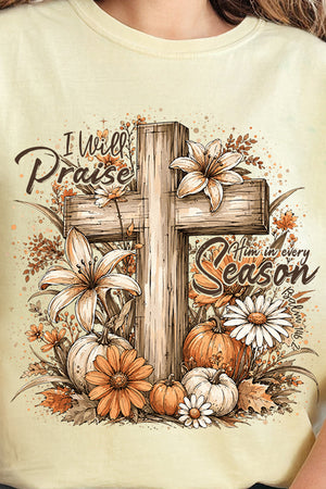 Harvest Praise Cross Comfort Colors Adult Ring-Spun Cotton Tee
