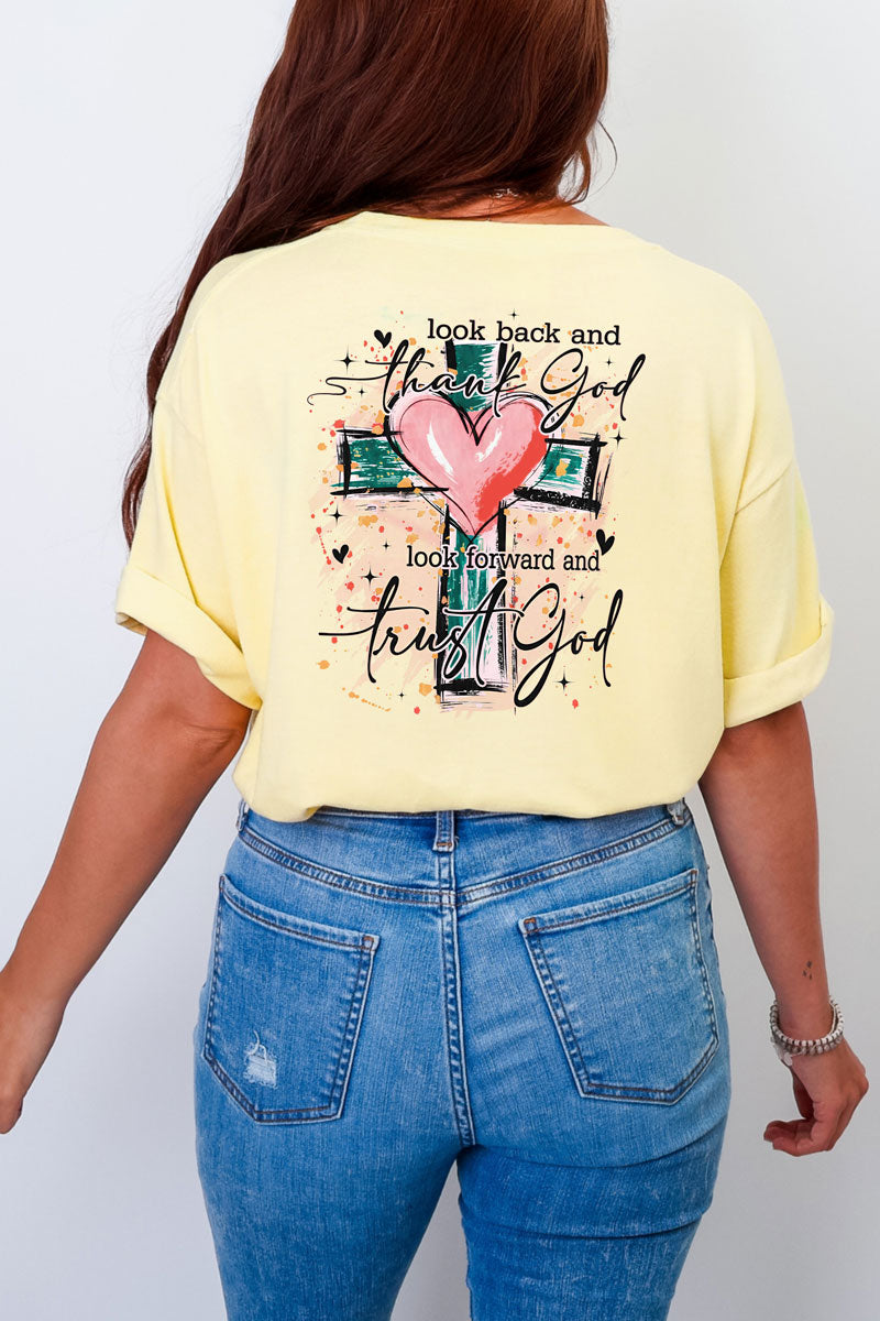 Thank and Trust God Front & Back Comfort Colors Adult Ring-Spun Cotton Tee
