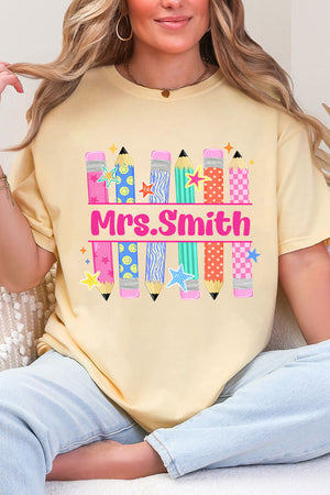 Personalized Pencil Party Comfort Colors Adult Ring-Spun Cotton Tee
