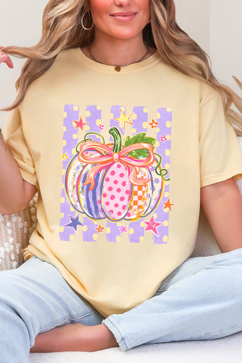 Pretty Patchwork Pumpkin Comfort Colors Adult Ring-Spun Cotton Tee