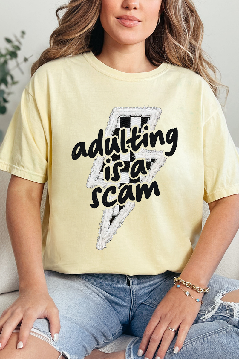 Black Adulting Is A Scam Bolt Comfort Colors Adult Ring-Spun Cotton Tee